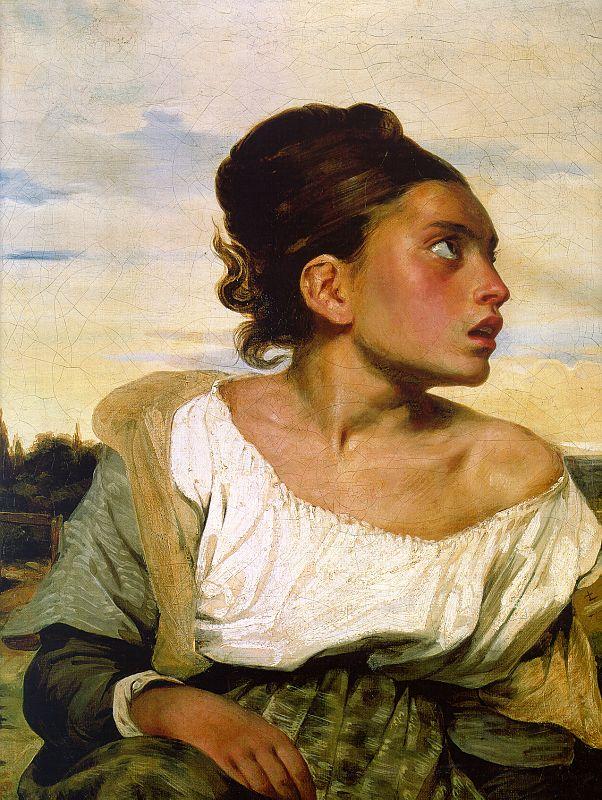 Eugene Delacroix Girl Seated in a Cemetery oil painting image